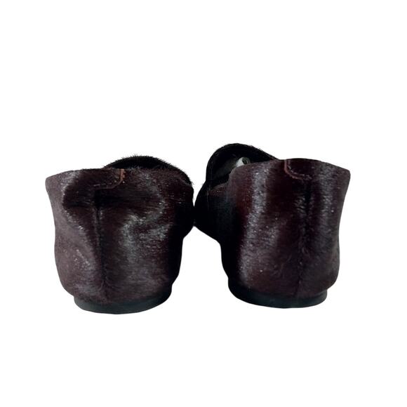 CLARKS! ESPRESSO BROWN GENUINE COWHIDE LEATHER/FUR FLATS, LOAFERS! SZ 6.5M - Picture 8 of 10